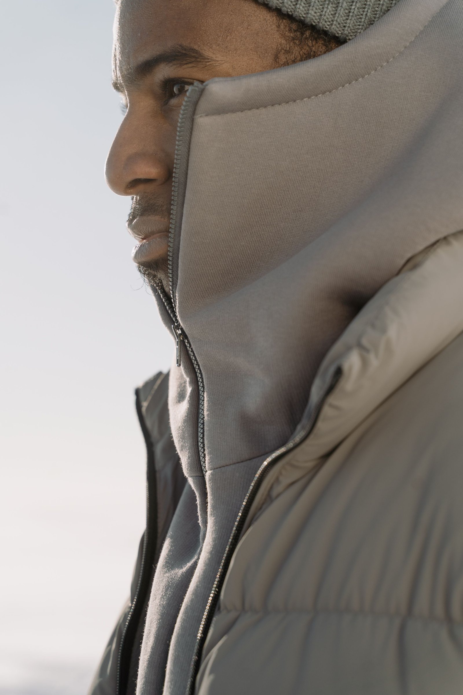 Zipped hooded jacket close-up